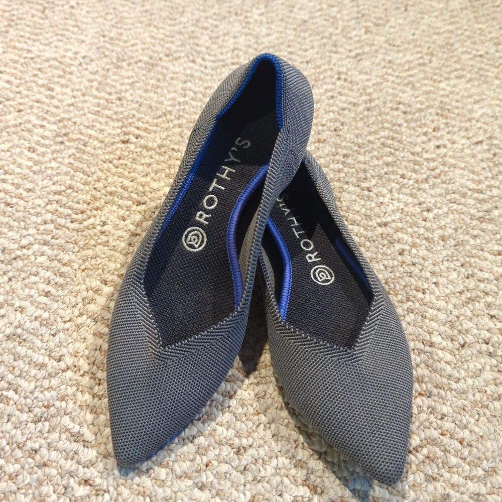 Rothy's Women's Gray Pointed Knit Flats
